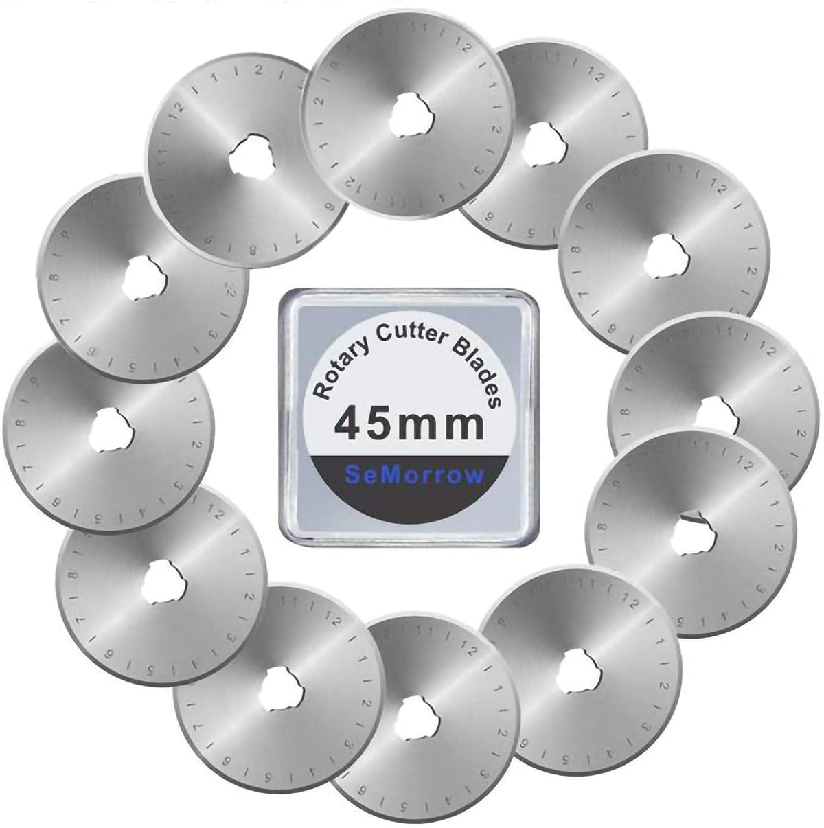 15 Pack 45mm Rotary Cutter Blades, Replacement Blades for OLFA Fiskars Quilting