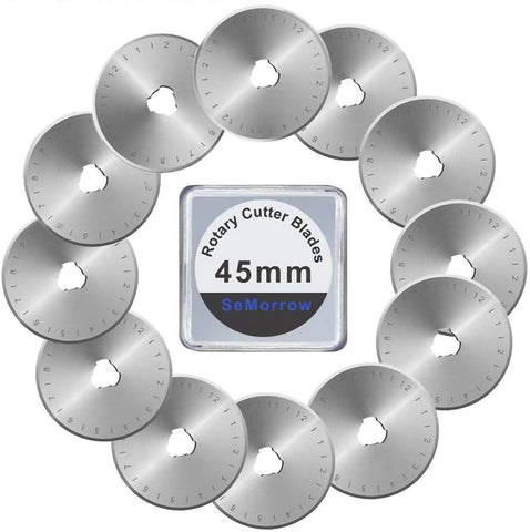 15 Pack 45mm Rotary Cutter Blades, Replacement Blades for OLFA Fiskars Quilting