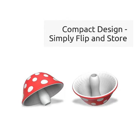 Mushroom Small Funnel, Foldable Silicone Kitchen Funnel with Wide‑Mouth Design, Practical Collapsible Gadget for Transferring Liquids & Powders into Jars, Bottles and Containers