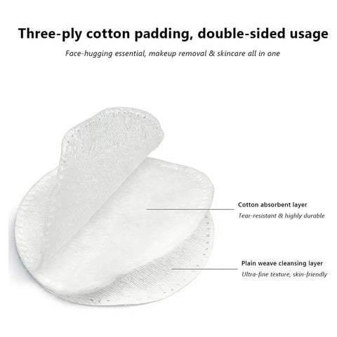 100PCS Cotton Rounds, Makeup Remover Pads, 3-Layer Soft Cotton Pads for Face, Dual-Sided Flat Texture Facial Cotton Pads for Makeup Removal, Skincare, Toner and Cleansing 5 Pack