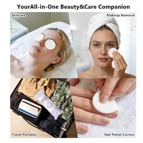 100PCS Cotton Rounds, Makeup Remover Pads, 3-Layer Soft Cotton Pads for Face, Dual-Sided Flat Texture Facial Cotton Pads for Makeup Removal, Skincare, Toner and Cleansing 5 Pack