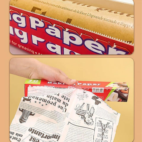 2-Pack Parchment Paper Roll with Cutter (30cm x 50M Each), Non-Stick Oil-Proof Baking Paper, Heat-Resistant for Air Fryer, Oven, Grilling & Steaming, White