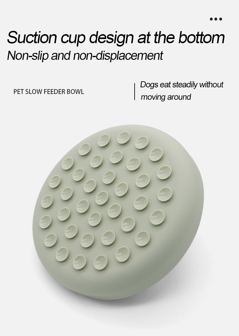 Slow Feeder Dog Bowl for Small Medium Large Breed, Non Slip Silicone Puzzle Bowl