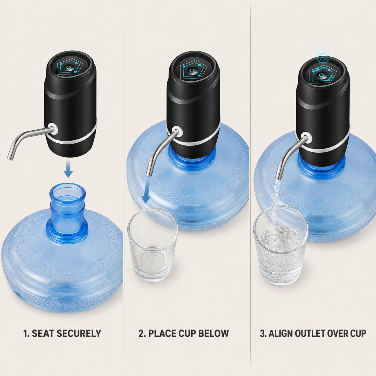 Nomel Electric Drinking Water Pump, Portable Cup Filling Dispenser, 032 English Packaging, 15 x 10 x 8 cm