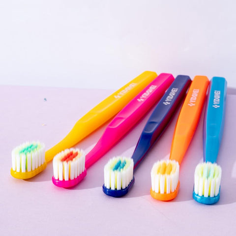 5-Pack Adult Soft Manual Toothbrushes,Extra-Wide Head, 0.1mm Dense Bristles for Gentle Deep Cleaning, Sensitive Teeth & Gum Care, Ergonomic Diamond Handle, Rainbow Family Pack