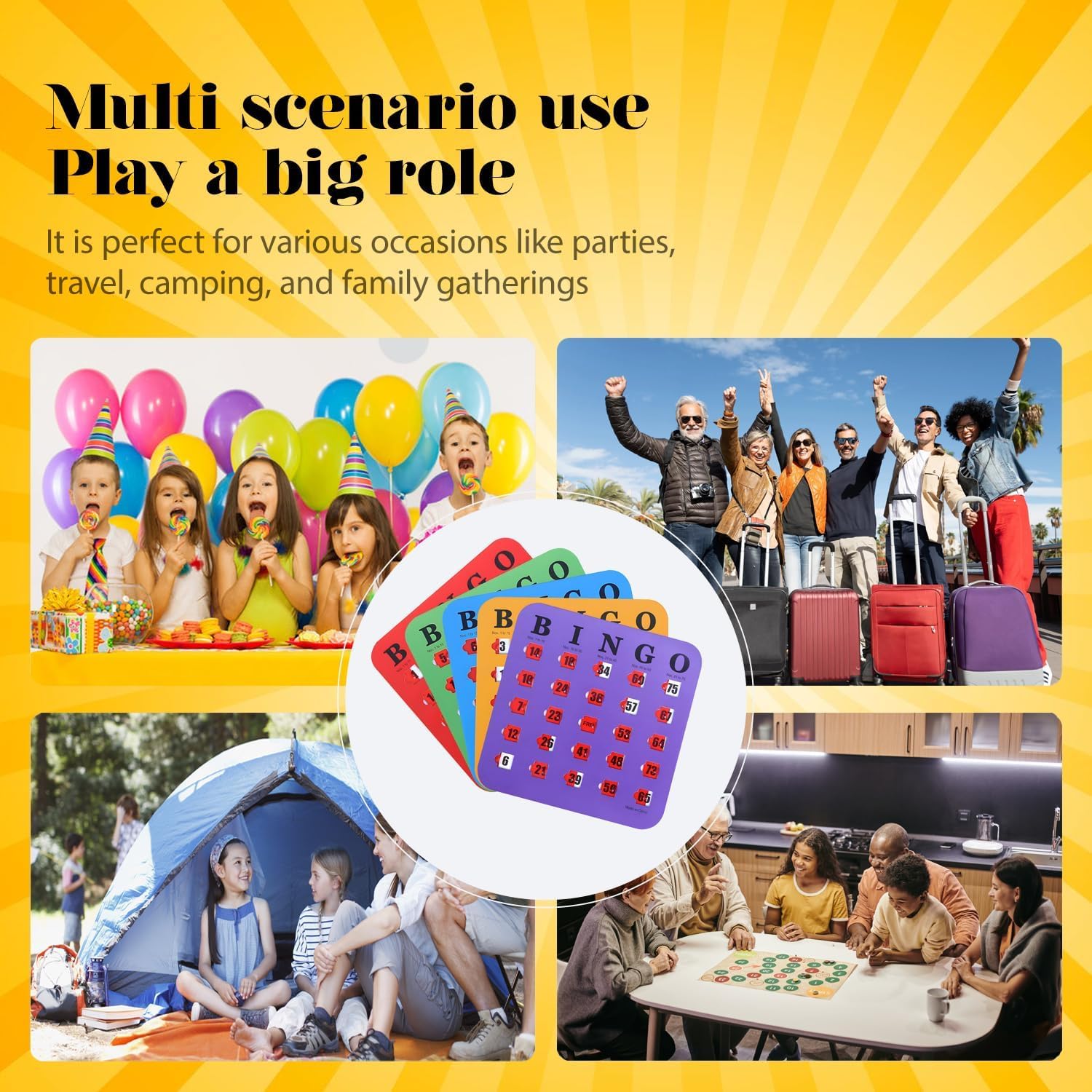 5-Pack Shutter Slide Bingo Cards,Easy-Read Sliding-Window Design for Seniors