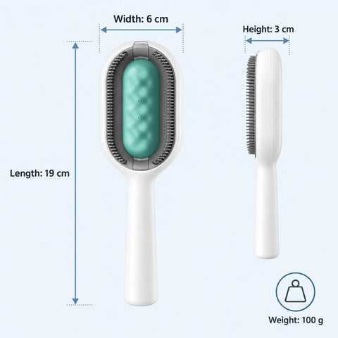 Pet Grooming Brush for Long-Haired Pets, Blue Deshedding Comb