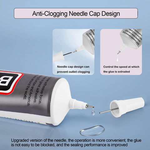 B-7000 Clear Glue, B7000 High Viscosity Adhesive for Rhinestone, Jewelry, Screen Repair, Nail Art & Glass (10x15ml, 0.5oz)