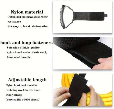 4Pcs Heavy-Duty Storage Straps 35-40cm, Adjustable Tool Tie-Down Belts for Garden & Garage Organization, Cable Management, Hose & Equipment Secure Holder