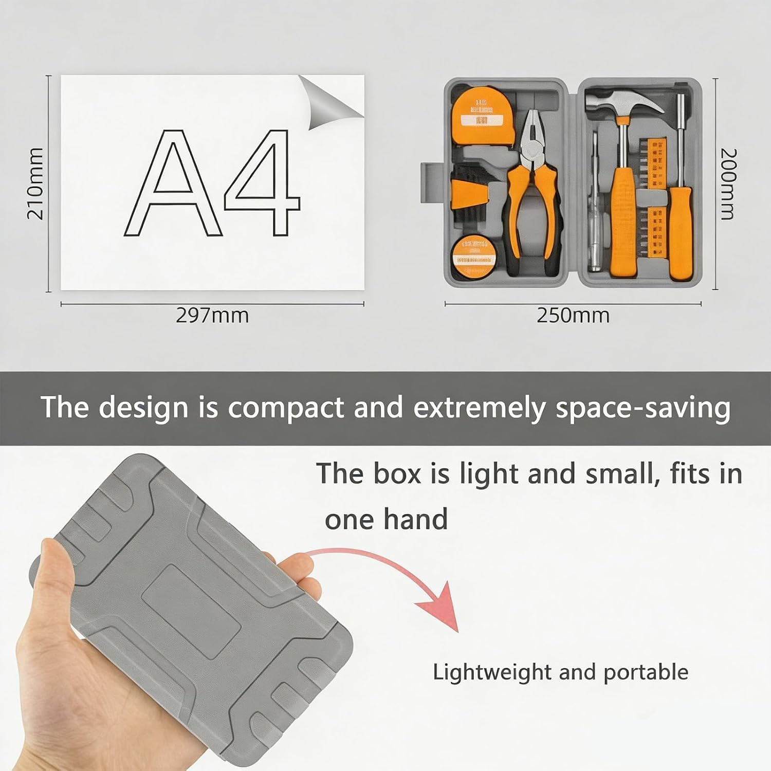 24-Piece Household Tool Kit,Premium Metal Hand Tools Set with Storage Box