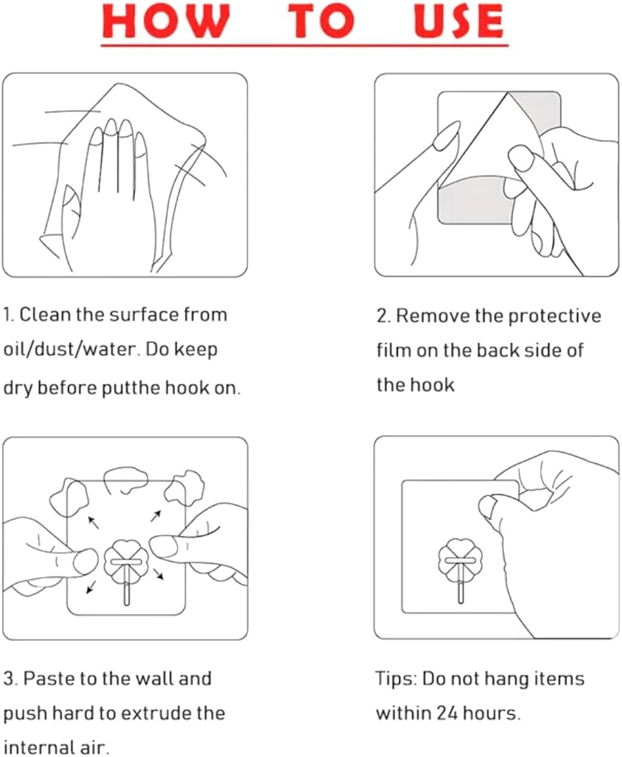 15 Pack Clear Adhesive Wall Hooks, Heavy Duty Sticky Ceiling & Shower Hooks, Water/Oil Resistant, Traceless Self-Stick Hangers for Door, Coat, Kitchen, Bathroom