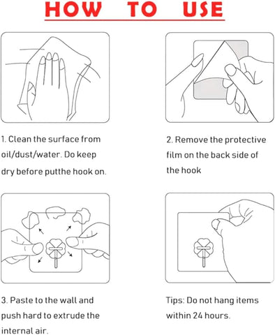 15 Pack Clear Adhesive Wall Hooks, Heavy Duty Sticky Ceiling & Shower Hooks, Water/Oil Resistant, Traceless Self-Stick Hangers for Door, Coat, Kitchen, Bathroom