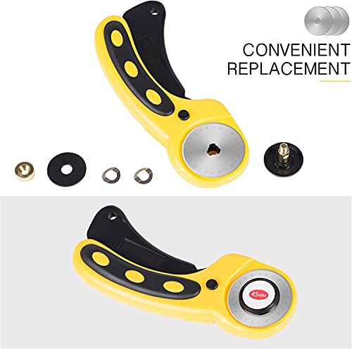 15 Pack 45mm Rotary Cutter Blades, Replacement Blades for OLFA Fiskars Quilting