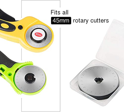 15 Pack 45mm Rotary Cutter Blades, Replacement Blades for OLFA Fiskars Quilting