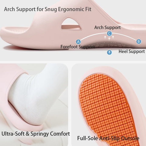 Shower Shoes for Women Men, Non-Slip Quick-Drying EVA Bathroom Slippers