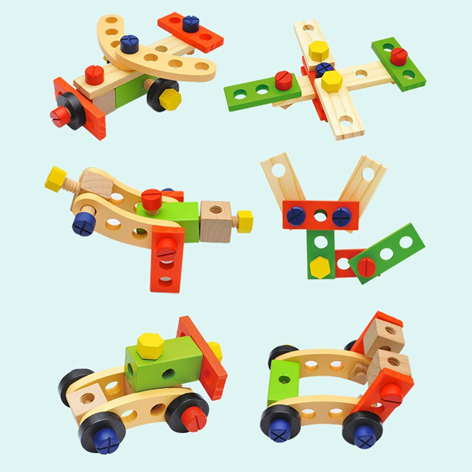 34Pcs Wooden Montessori Tool Set for Kids,Construction Building Toy with Toolbox,Educational Pretend Play 3+ Year Old Boys Girls