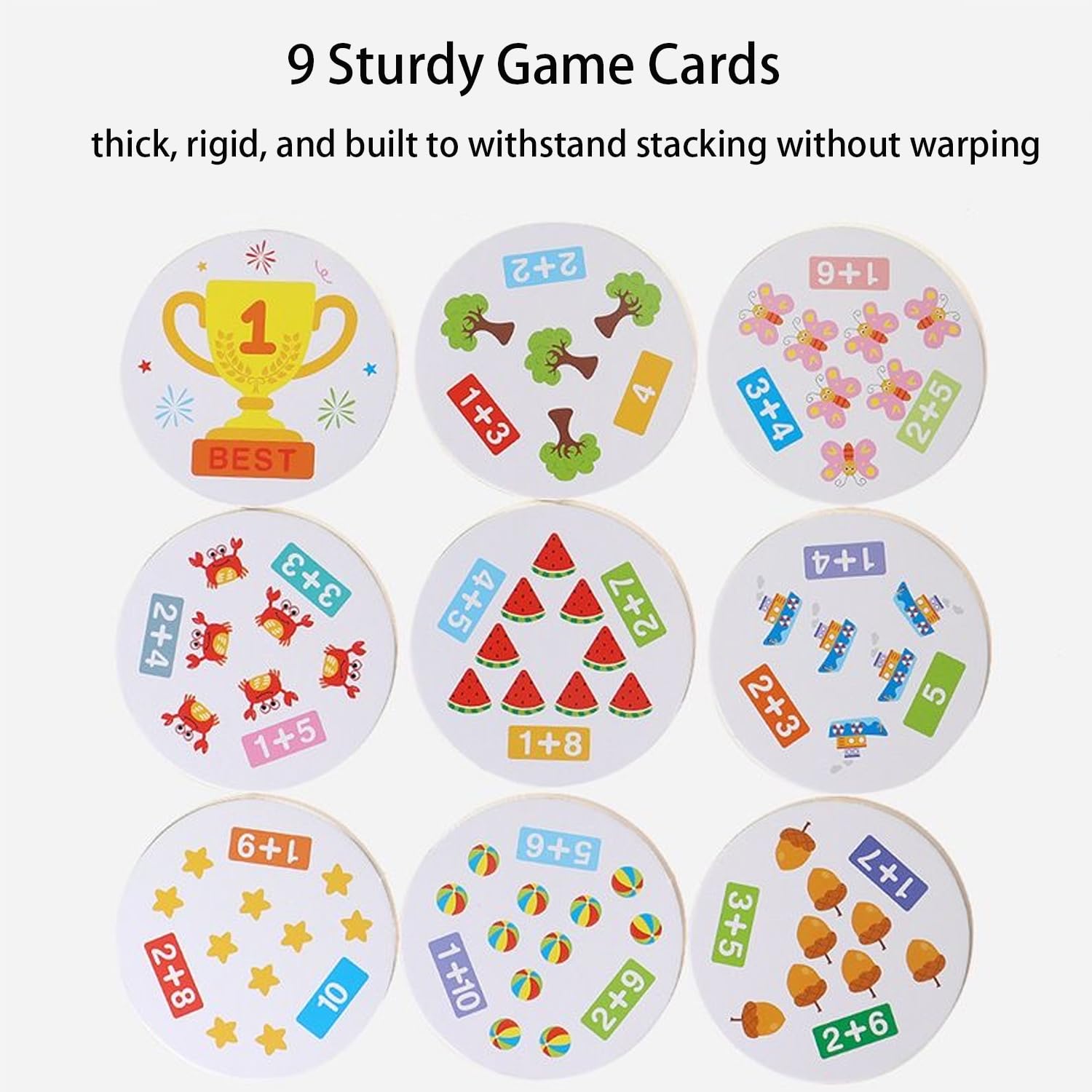 Wooden Number Stacking Tower Game, Montessori Math Counting Blocks with Challenge Cards, Balance Stacking Building Blocks, Preschool Educational Learning Toy for 3+ Years Old Boys Girls