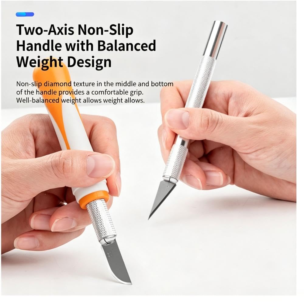 16 Pcs Wood Carving Knife Set, Multi‑Functional Engraving Tools with Orange Handle, Sharp Steel Blades for Wood Carving, Nut, Gourd, DIY Craft for Beginners & Professionals