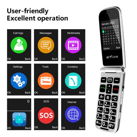 CHEEL F30 4G Senior Mobile Phone EU Version with Charging Dock for Calls and Texts