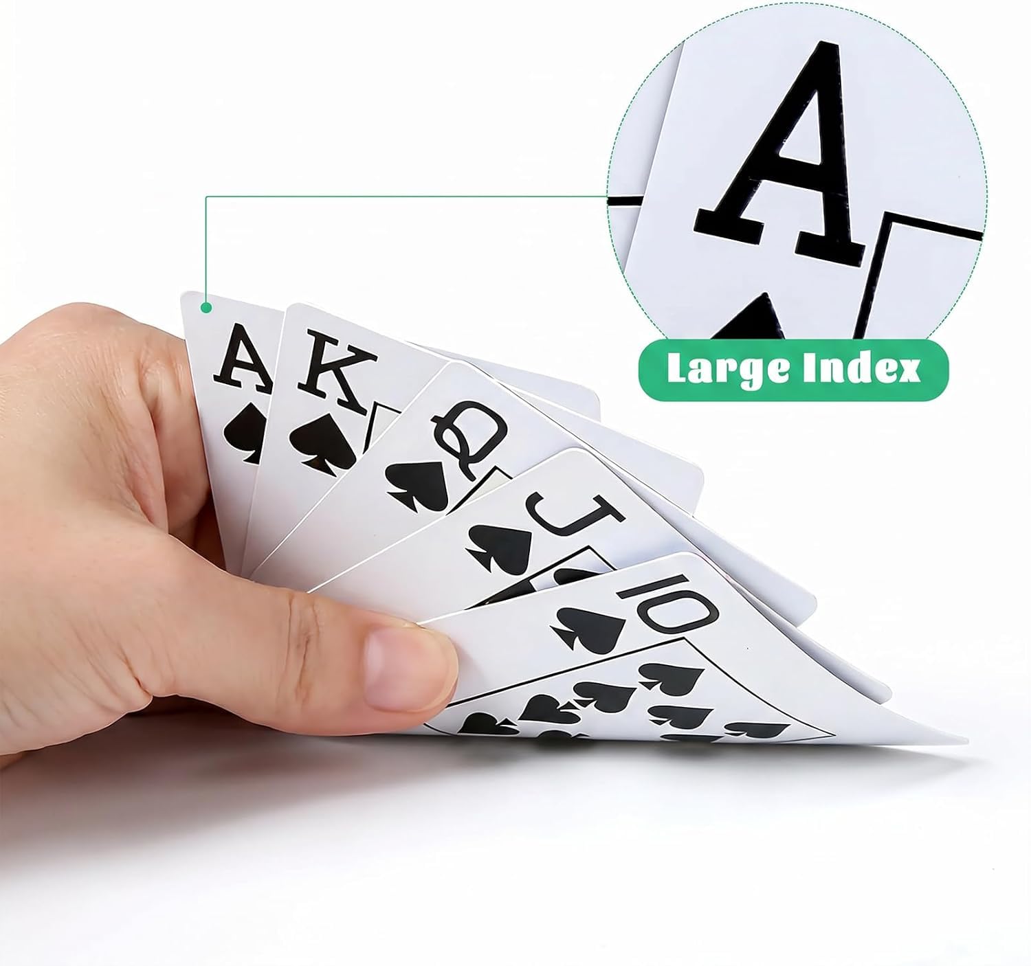 2 Pack Playing Cards,Waterproof Playing Cards,Large Playing Cards for Adults, Seniors & Low Vision, Great for Blackjack, Euchre, Canasta, and All Family Game Nights