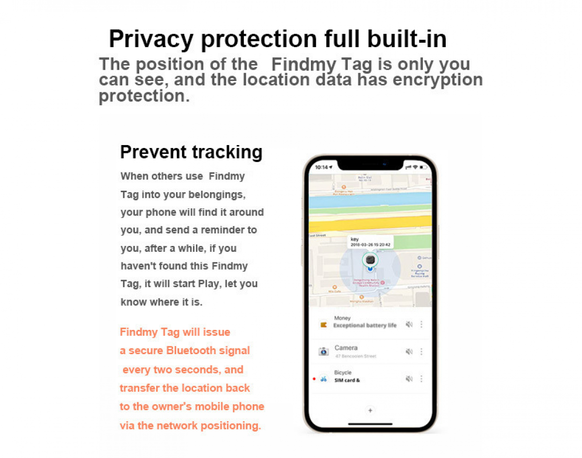 Mini Item & Cat GPS Collar Tracker - No Monthly Fee App Locator, Waterproof IP67 Real-Time Tracking with iOS/Android Compatibility & Long Battery Life