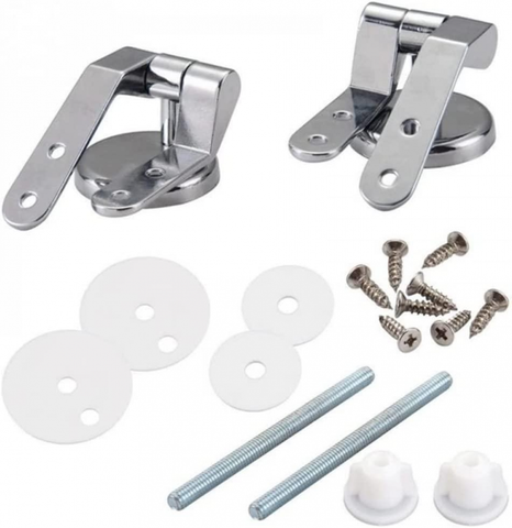 Universal Toilet Lid Hinges,with Required Screws and Accessories for Home Repairing,Perfect Replacement Hinges for Most Wooden Resin MDF Toilet Seats