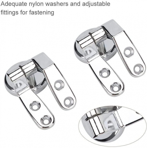 Universal Toilet Lid Hinges,with Required Screws and Accessories for Home Repairing,Perfect Replacement Hinges for Most Wooden Resin MDF Toilet Seats