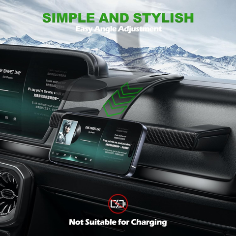Car Mount Bendable,Detachable Aluminum Arm Magnetic Car Phone Holder [16 Strong Magnets],Wireless Dashboard Car Phone Mount for iPhone 16/15/14 Series