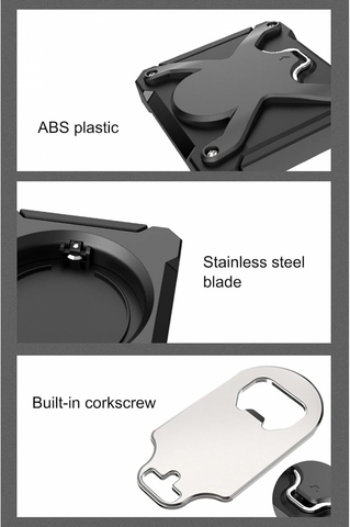 Beer Can Opener - 2 in 1 Magnetic Topless Soda Can Opener, Pop Can Top Remover Opener, Safety Easy Manual Multifunction Can Opener,Household Kitchen Bar Tool, Smooth Edge-Black