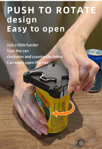 Beer Can Opener - 2 in 1 Magnetic Topless Soda Can Opener, Pop Can Top Remover Opener, Safety Easy Manual Multifunction Can Opener,Household Kitchen Bar Tool, Smooth Edge-Black