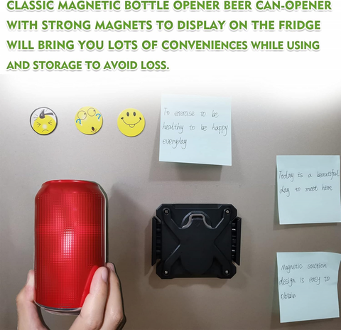 Beer Can Opener - 2 in 1 Magnetic Topless Soda Can Opener, Pop Can Top Remover Opener, Safety Easy Manual Multifunction Can Opener,Household Kitchen Bar Tool, Smooth Edge-Black