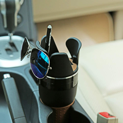 Car Cup Holder Organizer, 5 in 1 Multifunctional 360° Rotating Car Cup Holder Insert,Car Multi Cup Holder Extender, Adjustable Base Bottles Rack for Car Interior