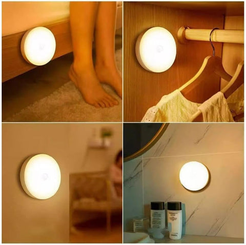 3Pcs USB Rechargeable Motion Sensor Night Lights, Magnetic Wireless LED Cabinet Lamp