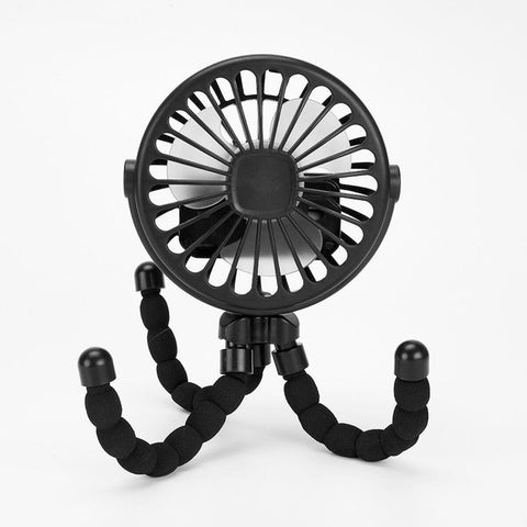 Mini Handheld Portable Pram Fan, Baby Stroller Fan, Car Seat Fan, USB or Battery Powered, with Flexible Tripod Clip on Student Bed Desk Bike Crib Treadmill Camping Traveling