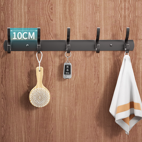 5 hooks self adhesive hooks no drill hooks heavy duty wall hooks 30kg load hooks coat rack wall mounted space saving hook rack rust resistant aluminium hooks punch free coat hanger kitchen wall hook