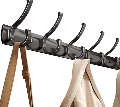 5 hooks self adhesive hooks no drill hooks heavy duty wall hooks 30kg load hooks coat rack wall mounted space saving hook rack rust resistant aluminium hooks punch free coat hanger kitchen wall hook