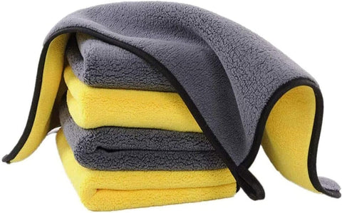 5PCS Car Cleaning Cloths,Professional Double Layer Super Thick Microfiber Cleaning Cloth for Car Wash Buffing Wax Polishing and Drying.Multipurpose