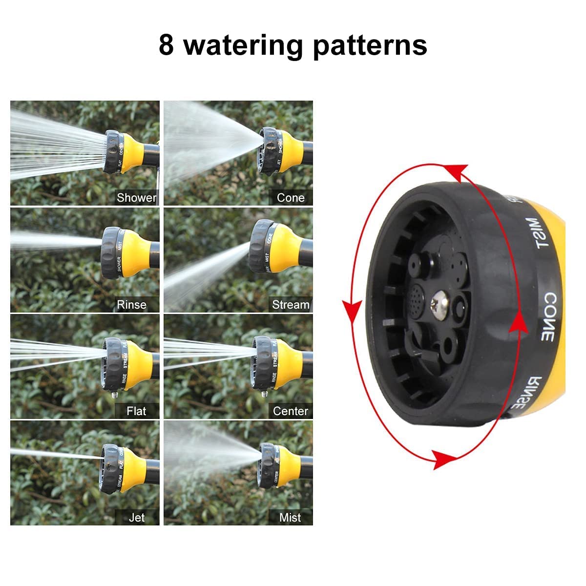 Foam Spray Nozzle for Garden Hose, High Pressure 8 Watering Pattern Foam Blaster