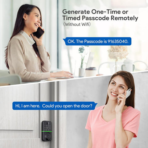 Smart Door Lock, Fingerprint Keypad Deadbolt For Front Door, Keyless Entry Door Lock, Electronic Lock with Bluetooth and APP Control, Silver