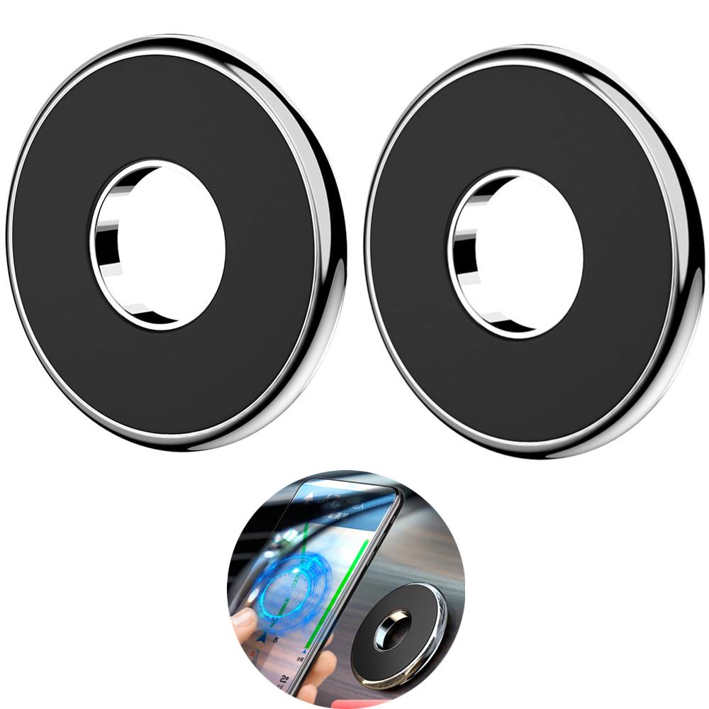 2 Pack - Ring Magnetic Phone Holder for Wall Bedroom Shower Phone Stand Mount, Car Mobile Phone Mount Magnet Compatible All iPhone,Android,Smartphones