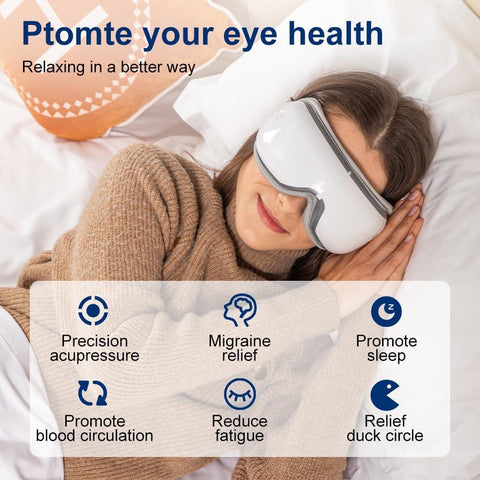 Eye Massager with Heat, Heated Eye Mask with Bluetooth Music, Face Massager, Eye Care Device, Smart Eye Mask for Eye Relief, Dry Eyes, Improve Sleep