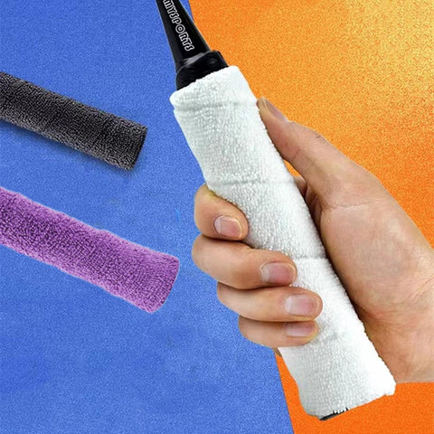 Badminton Racket Grip Tape,(2PCS) Cotton Towel Grip Badminton Grips, Super Absorbent and Enhanced Tennis Racquet Overgrip,Anti-Skid Sweatband Tape