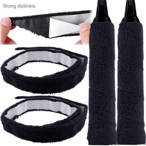 Badminton Racket Grip Tape,(2PCS) Cotton Towel Grip Badminton Grips, Super Absorbent and Enhanced Tennis Racquet Overgrip,Anti-Skid Sweatband Tape