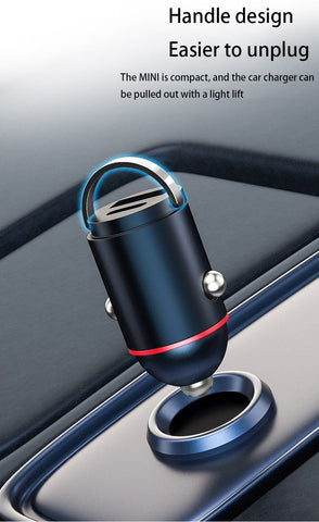 65W USB C Car Charger Fast Charge, Smallest USB Car Charger Adapter PD20W+QC3.0 Dual Port Cigarette Lighter USB Charger Compatible with Apple Samsung