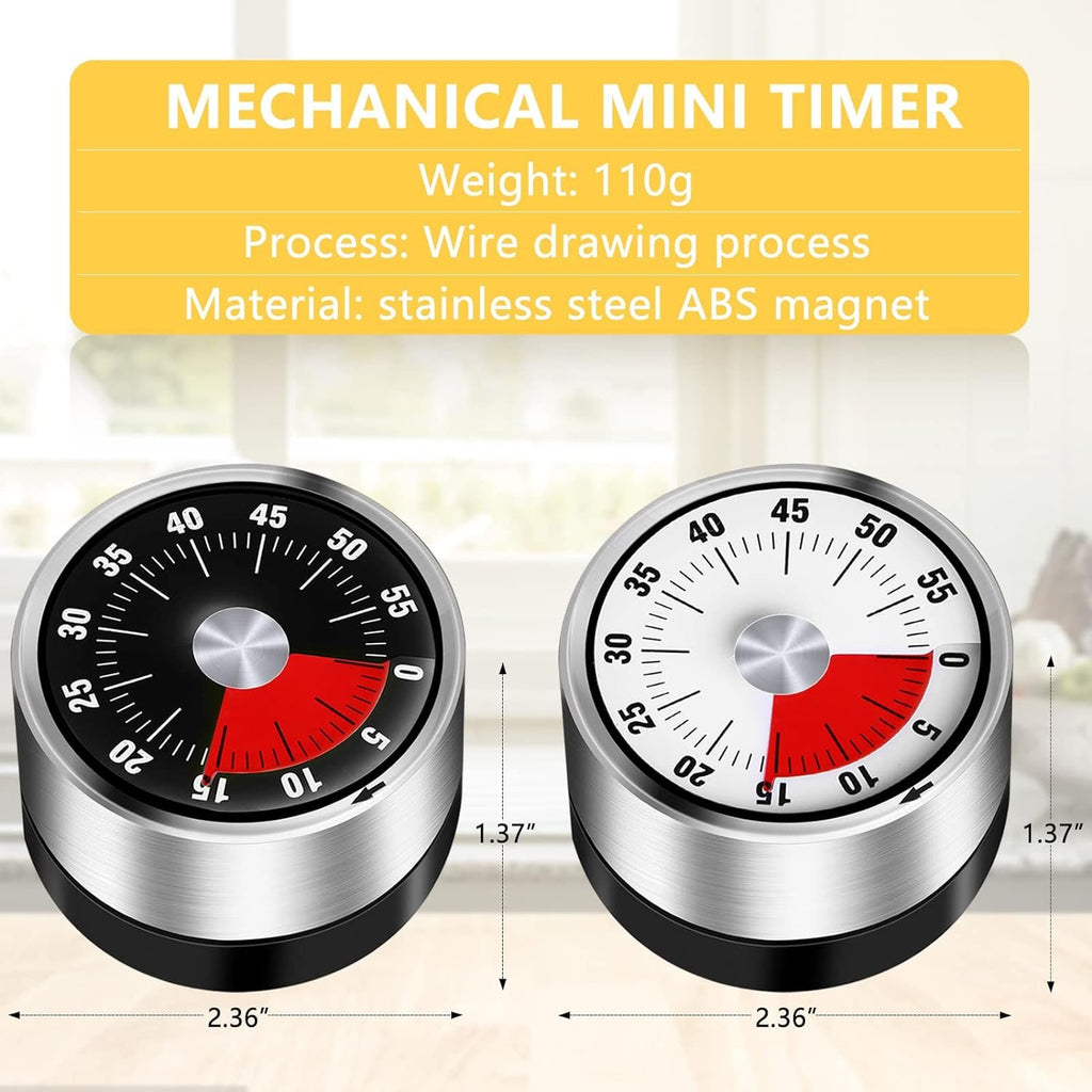 2PCS Kitchen Timer Magnetic,Visual Timer for Kids,60-Minute Visual ...