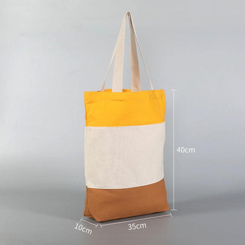 3 Pack Tri-Tone Canvas Tote Bags,Reusable Grocery Shopping Tote Bag Large Women Shoulder Bag Handbag 3 Designs for Crafts,Gift Wedding Bags,35 X 40CM