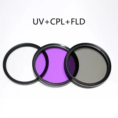 52mm Filter Kit Universal UV CPL FLD Filter Set: UV Protection Filter/Circular Polarizing Filter/Fluorescent Filter/,Replacement for Canon Nikon Sony