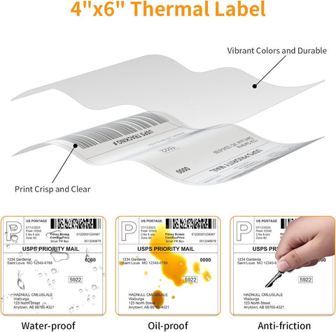 4"X6" Direct Thermal Labels, Self-Adhesive Address Shipping Thermal Stickers Label for Thermal Label Printer, ,350 Labels/Roll, 3 Rolls, 1050 Labelss