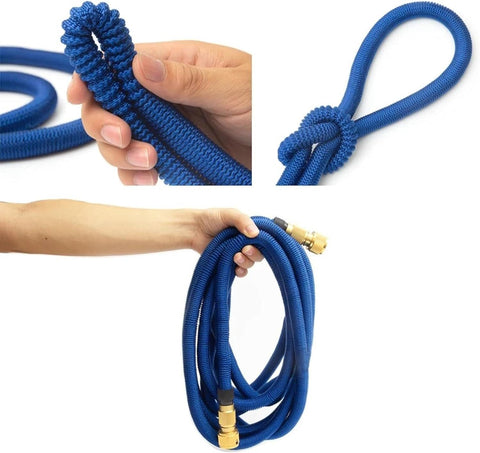 Upgraded Expandable Garden Hoses, 5M-50FT No-Kink, No Tangle Flexible Water Hose, with Reusable Brass Connectors, Leak-Proof, Lightweight, Durable