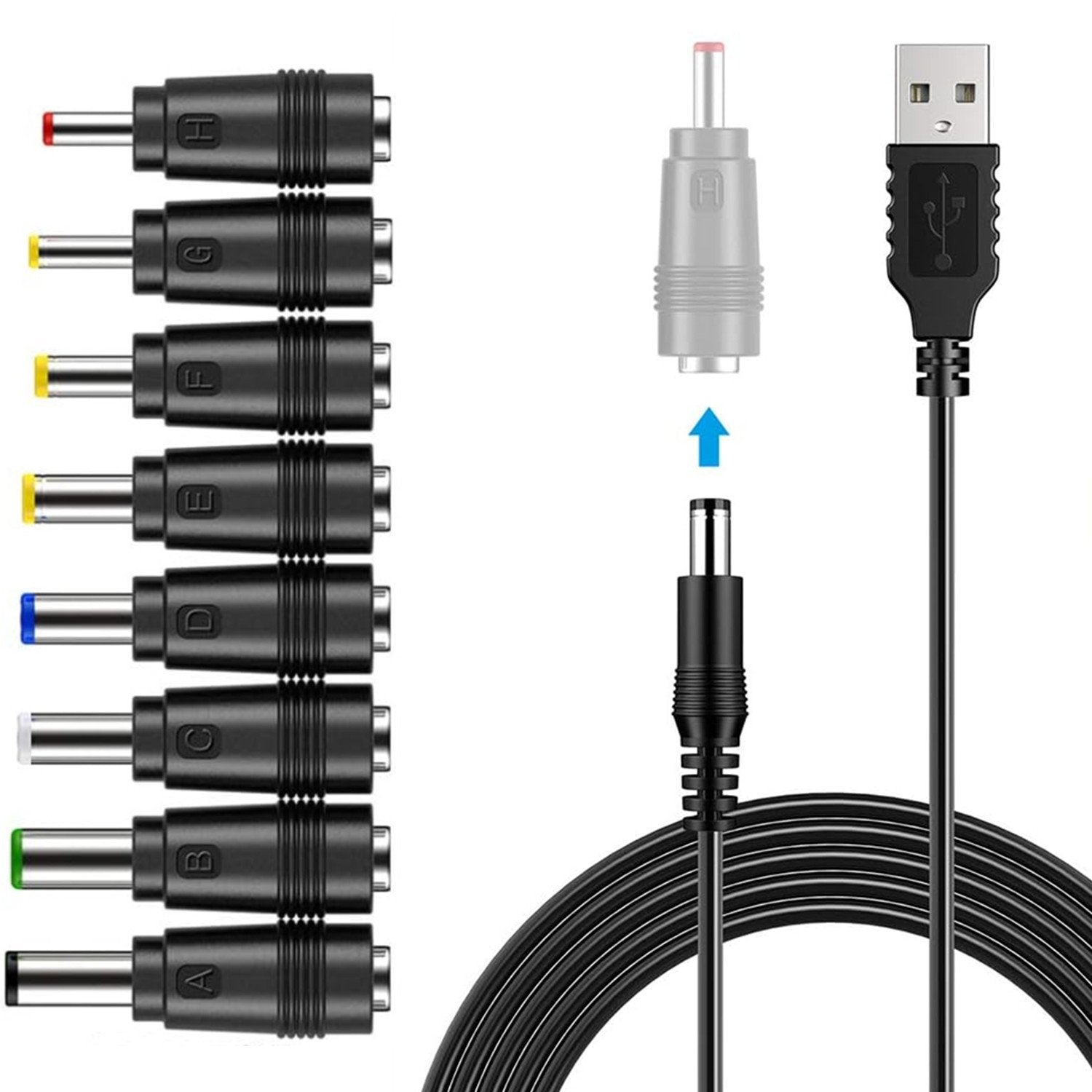 Power Cable Plug Usb USB to DC 12V Power Cable,9 in 1 Universal USB to DC ... – Housefibre